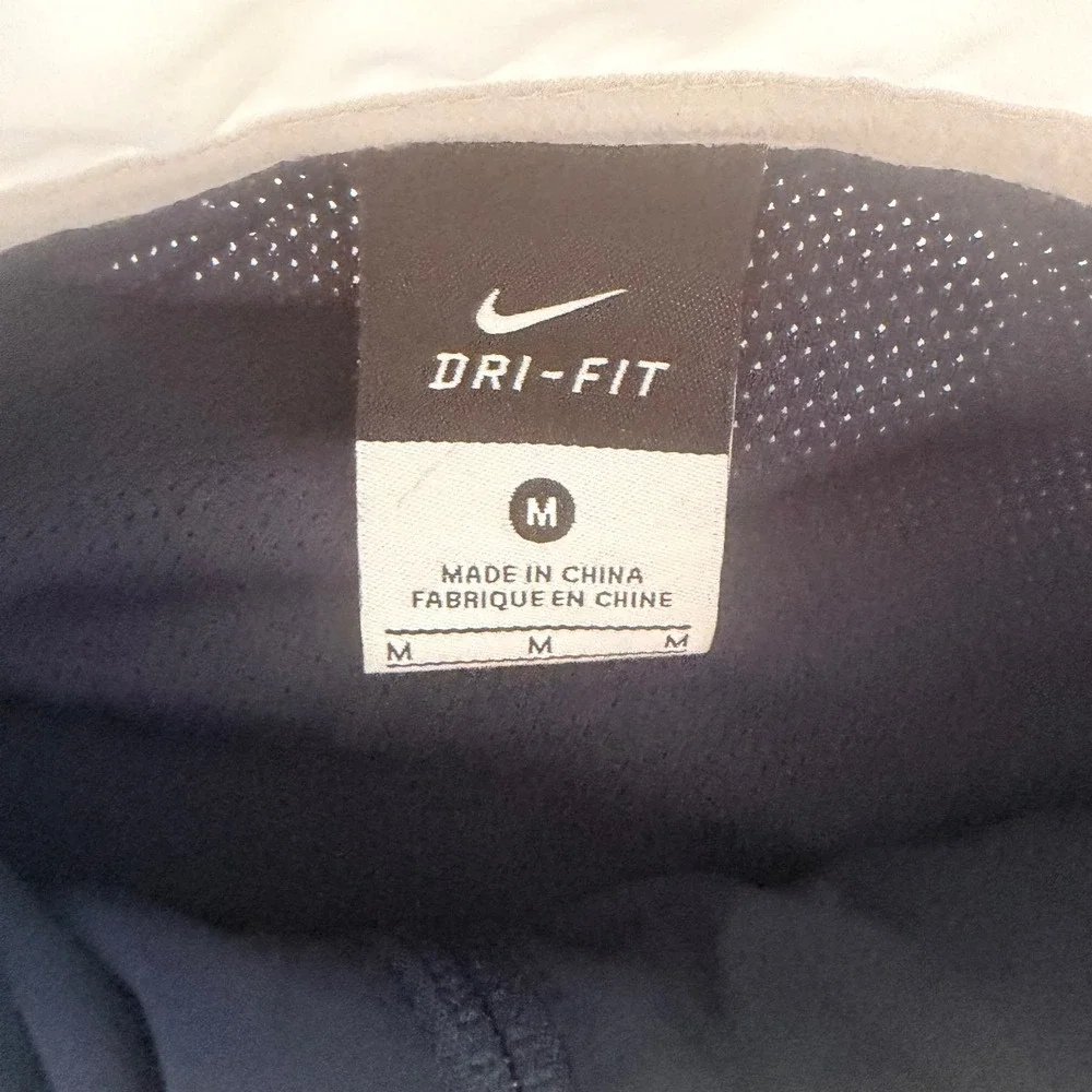 Nike Mens Dri-FIT Track Jacket Navy Blue White Full Zip Windbreaker Medium‎